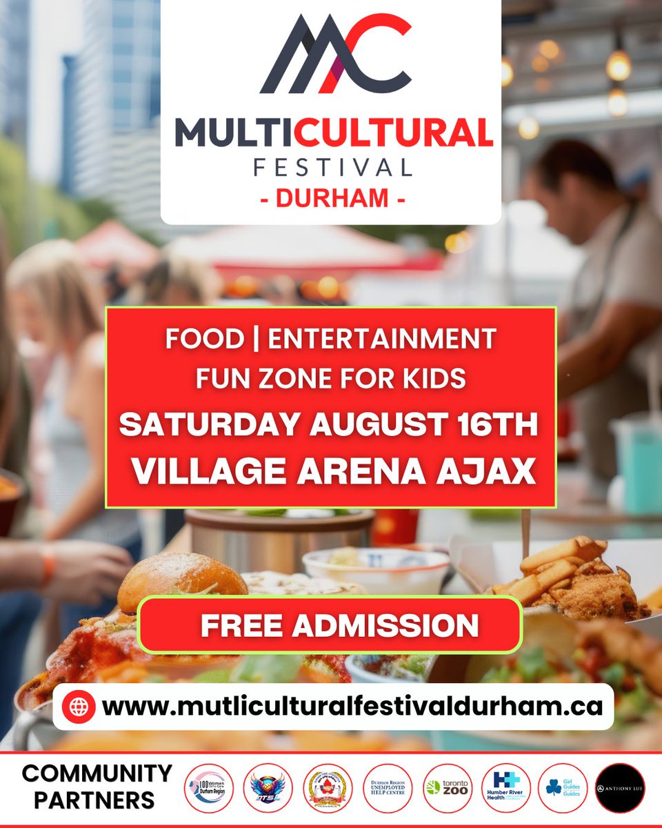 connectinggta's tweet image. Join us at the Multicultural Festival 2025 — a vibrant celebration of culture, community, and connection. 🌍🎶🍴

📍 Ajax Village Arena
📅 Saturday, August 16, 2025
🕛 12:00 PM – 10:00 PM
🔗 Register: eventbrite.ca/e/multicultura…

#MulticulturalFestival2025 #ConnectingGTA #AjaxEvents