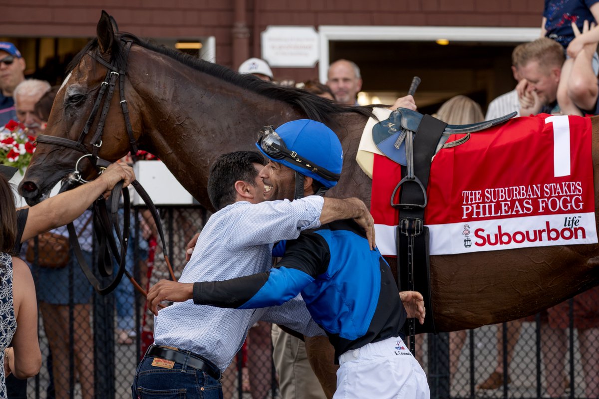 EricaPhotog's tweet image. Phileas Fogg, trained Gustavo Rodriguez and ridden @KendrickCarmou1, wins the Grade II Suburban Stakes #SaratogaRaceCourse #Saratoga