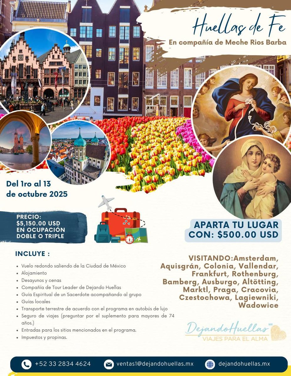 Dejando12385801's tweet photo. ¡Ven y sígueme! 

En el Evangelio Jesús nos invita a seguirle, una forma preciosa de hacerlo y vivir una experiencia de fe es #peregrinando.

Nuestros itinerarios de este último semestre de este Año Jubilar

Nos quedan algunos lugares!

#DejandoHuellas 👣
#viajesparaelalma 🧡 https://t.co/iMJ6nNCyno