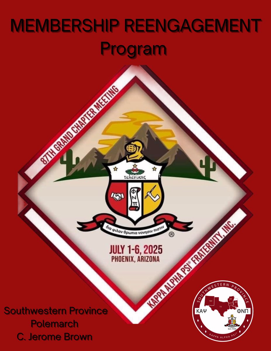 SWProvince's tweet photo. Southwestern Province leadership welcomed Brothers through the Reengagement Program at the 87th Grand Chapter Meeting! #OneKappa #KappaMen #AchievementInEveryField #Konklave2025 #KappasInPhoenix #87thGrandChapterMeeting #KAPsi1911 #SWP_KAPsi1911 @cjeromebrown @kapsi1911 ๐๐พโฆ๏ธ https://t.co/EXHvW1zaTE