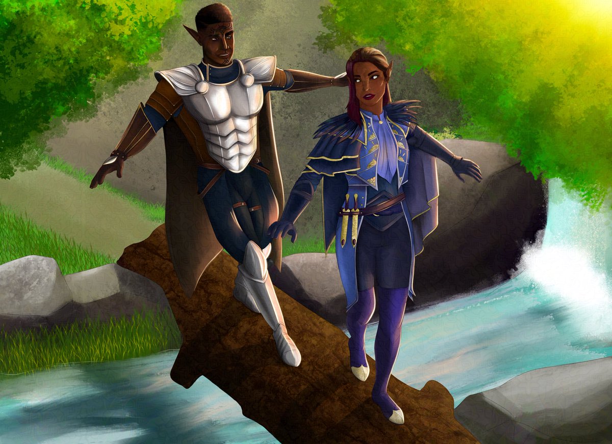 "Not bad, for a Warden"

(Salma’s turning his favourite backhanded compliment against him this time) 

It’s the 5th of July for me now, so this is my day 7 "Turlum/Free day" piece for #davrinweek #davrinweek2025