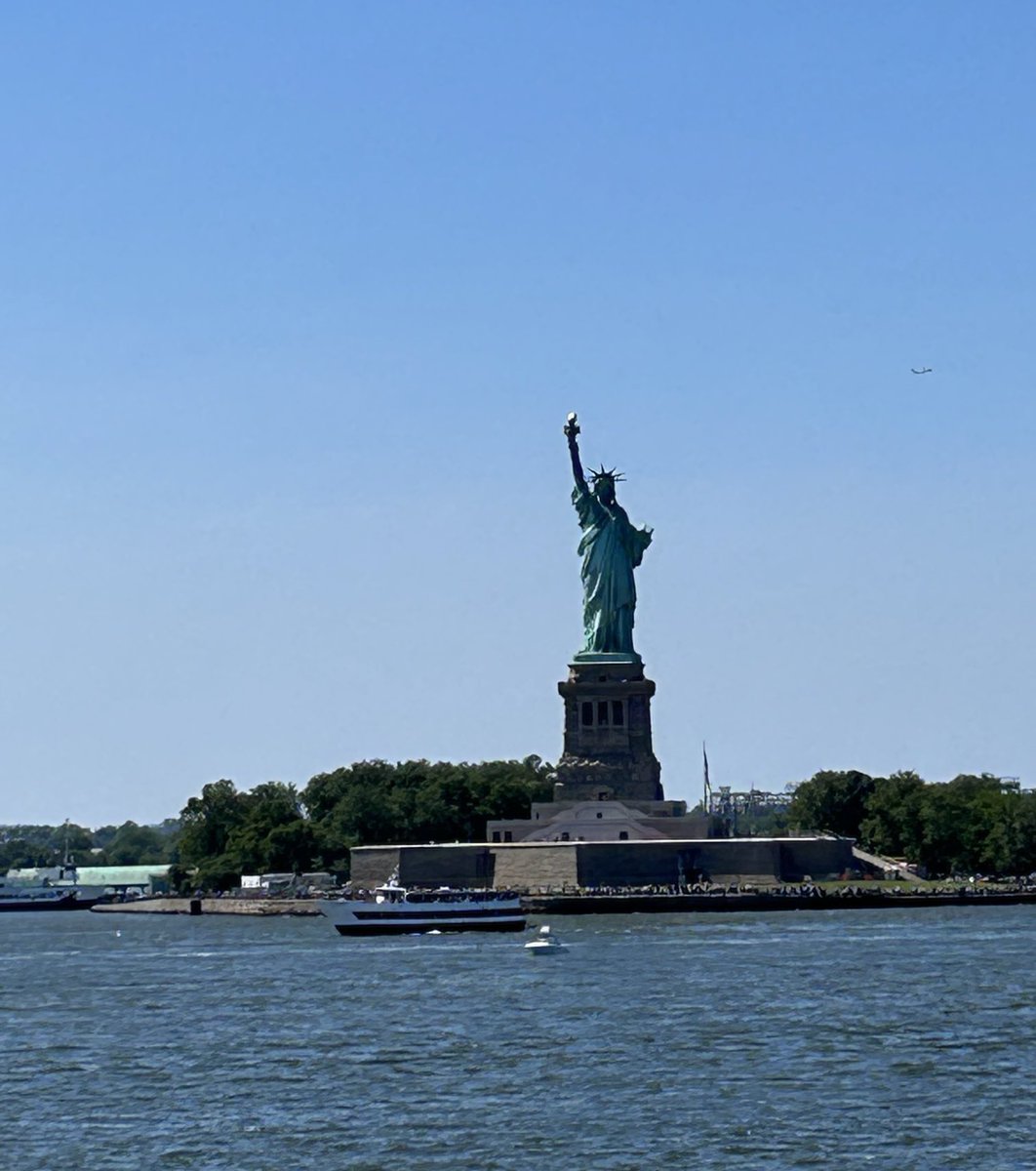 SyncPol's tweet image. She still stands in New York Harbor, where over a century ago she greeted my family. A reason to be eternally grateful.