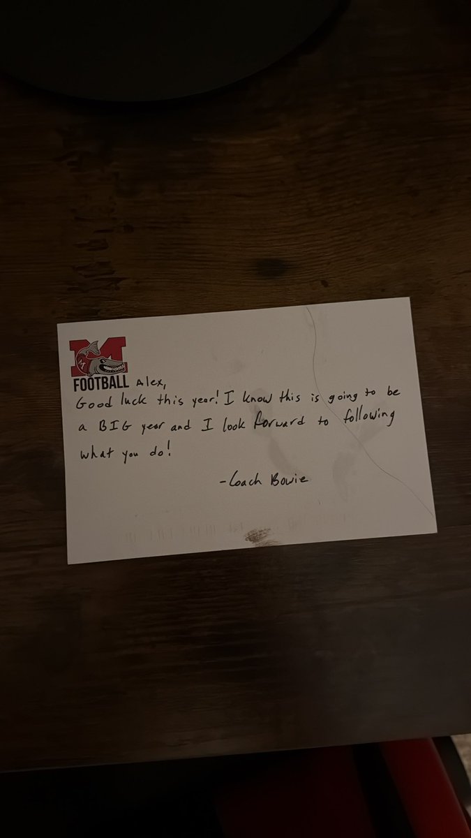 Thanks for the love <a href="/MuskingumFB/">Muskingum Football</a> and <a href="/CoachNBowie/">Nehemiah Bowie</a> for the letter!!!