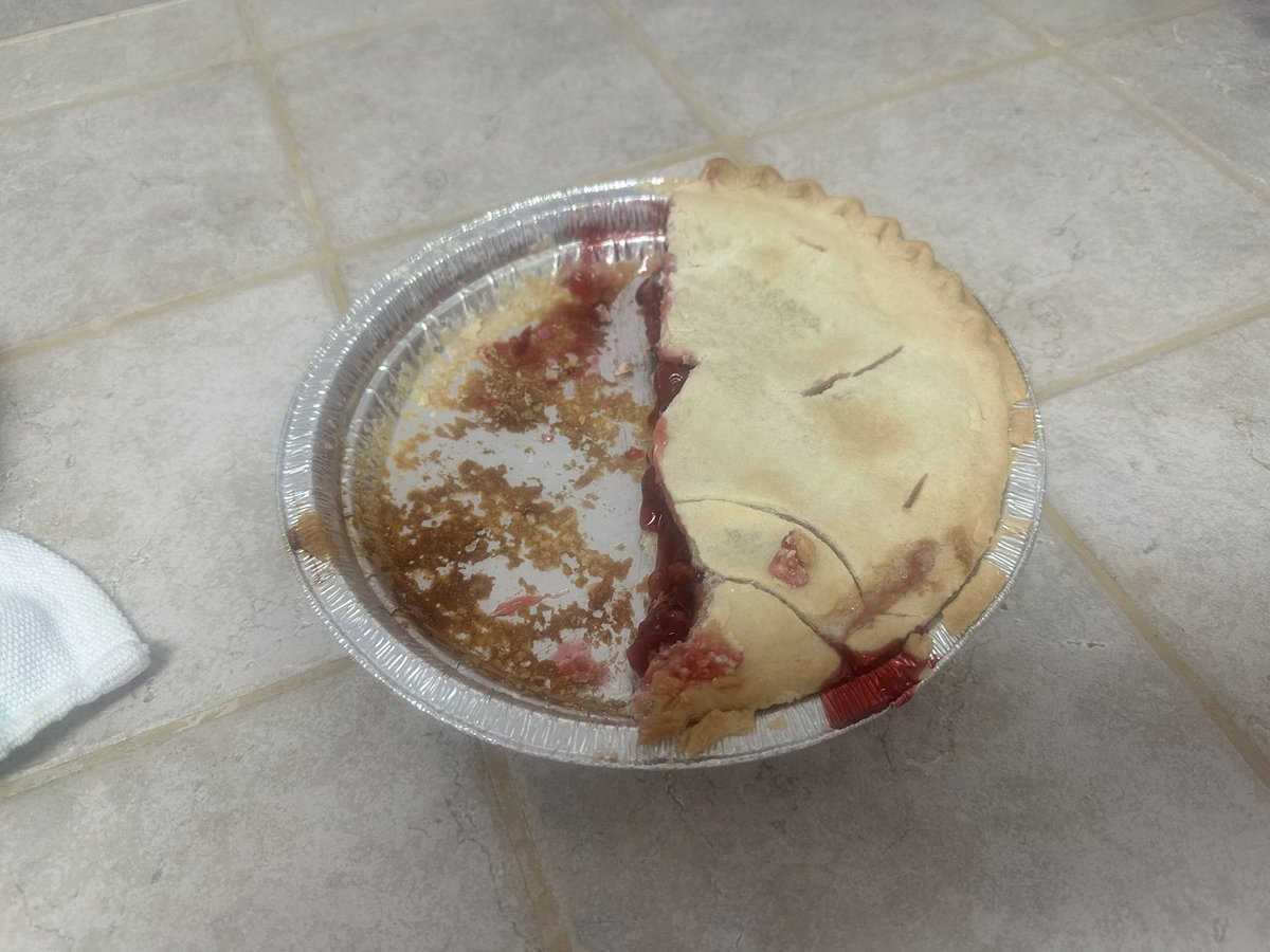 My first piece of this cherry pie earlier today was great. It probably won’t be as good tomorrow so I just need to push through and eat the second piece and finish it off. 😊