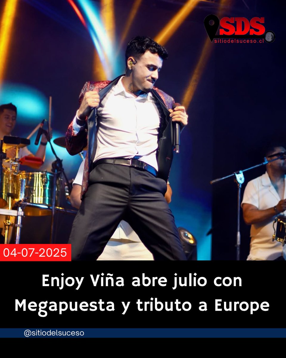 Toda la cumbia de Megapuesta (viernes 4) y un tributo a Europe (sábado 5), serán los encargados de abrir los espectáculos de julio en Enjoy Viña.

La cita es a partir de las 23:00 horas, y los shows son gratuitos tras el pago de entrada a la sala de juegos ($4.800)