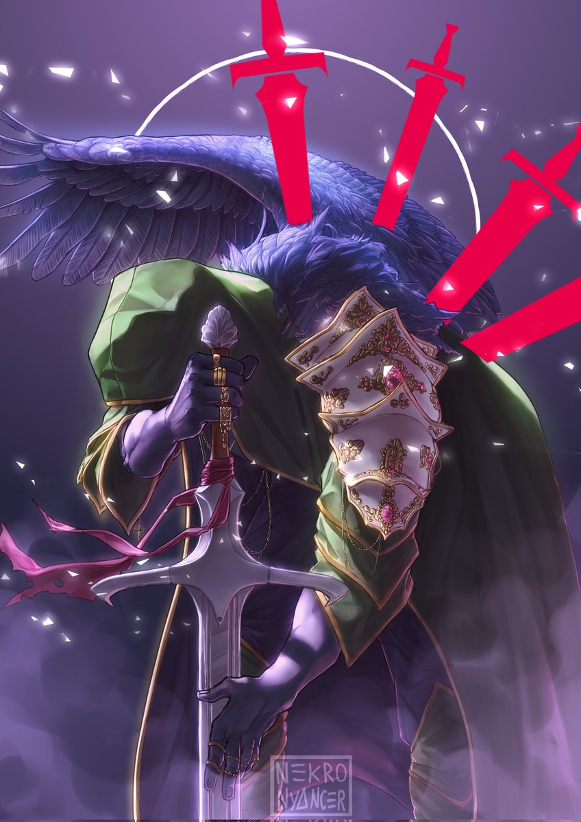 nekronyancer's tweet image. You know I live by the feather and die by the sword 🪽🗡️ 

#sleeptoken #fanart #sttwt