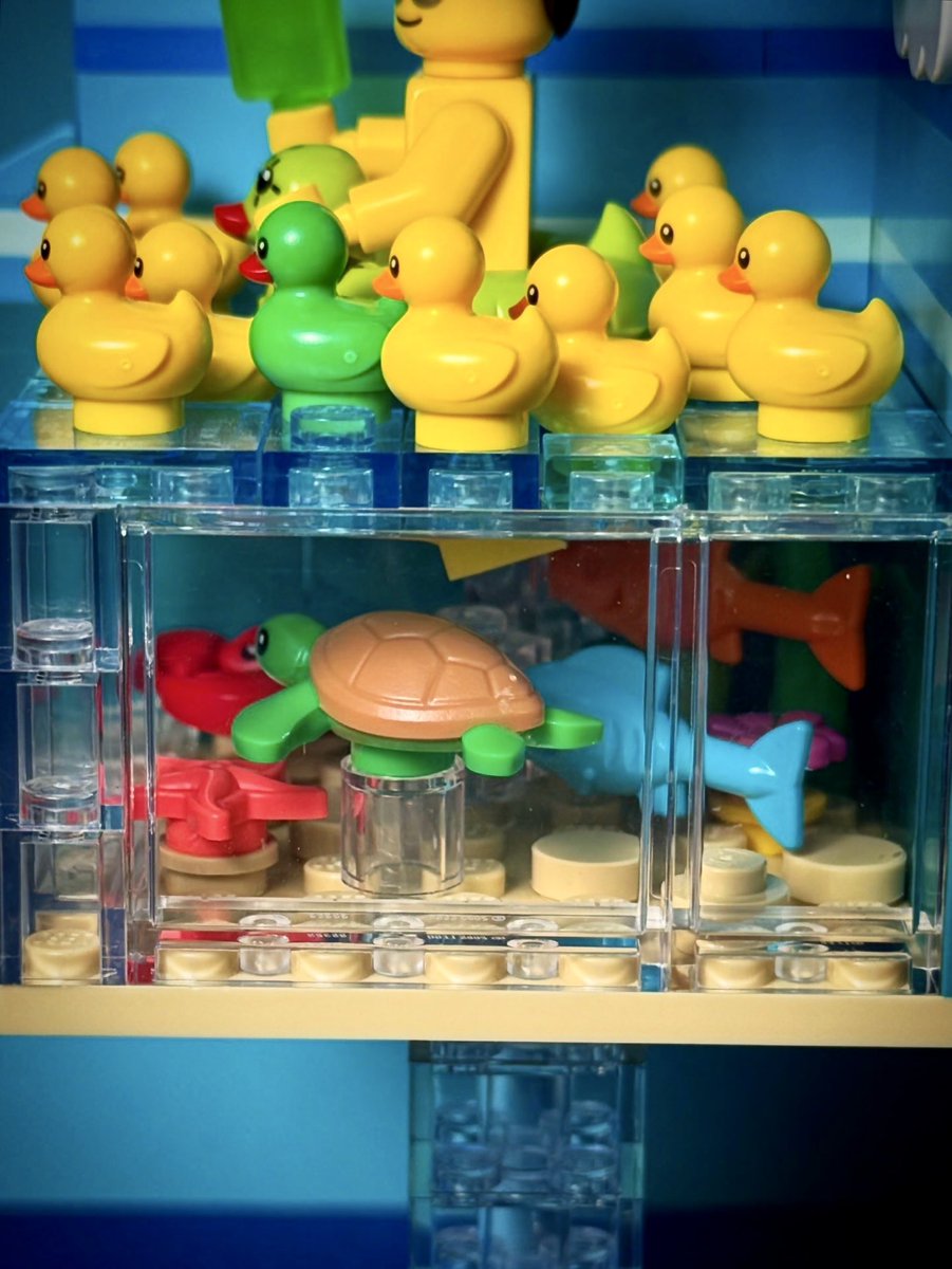 green_cheeeese's tweet photo. 別角度から。水辺の動物パーツが使いたくてクリスマスの時期なのにこんなハビタット作りました（結果的に季節にぴったりのものになりました 笑）。 https://t.co/SaN676tPKq