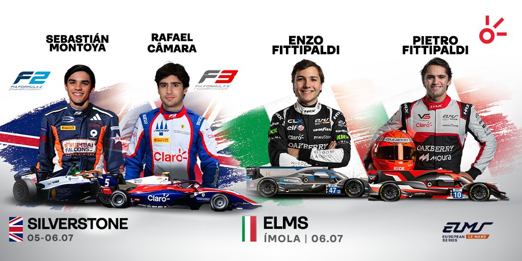 Claro Colombia (@clarocolombia) on Twitter photo 🏁 ¡Silverstone e Imola se preparan para la #Ultravelocidad! 🇬🇧🔥
<a href="/sebasmontoya58/">Sebastian Montoya</a> , Rafael Camara, <a href="/PiFitti/">Pietro Fittipaldi</a> y <a href="/enzofitti/">Enzo Fittipaldi</a> llegan con todo para dominar las pistas más icónicas del mundo ¡Prepárate para pura emoción y talento al límite! 🏎️💪 🏁 ¡Silverstone e Imola se preparan para la #Ultravelocidad! 🇬🇧🔥
<a href="/sebasmontoya58/">Sebastian Montoya</a> , Rafael Camara, <a href="/PiFitti/">Pietro Fittipaldi</a> y <a href="/enzofitti/">Enzo Fittipaldi</a> llegan con todo para dominar las pistas más icónicas del mundo ¡Prepárate para pura emoción y talento al límite! 🏎️💪