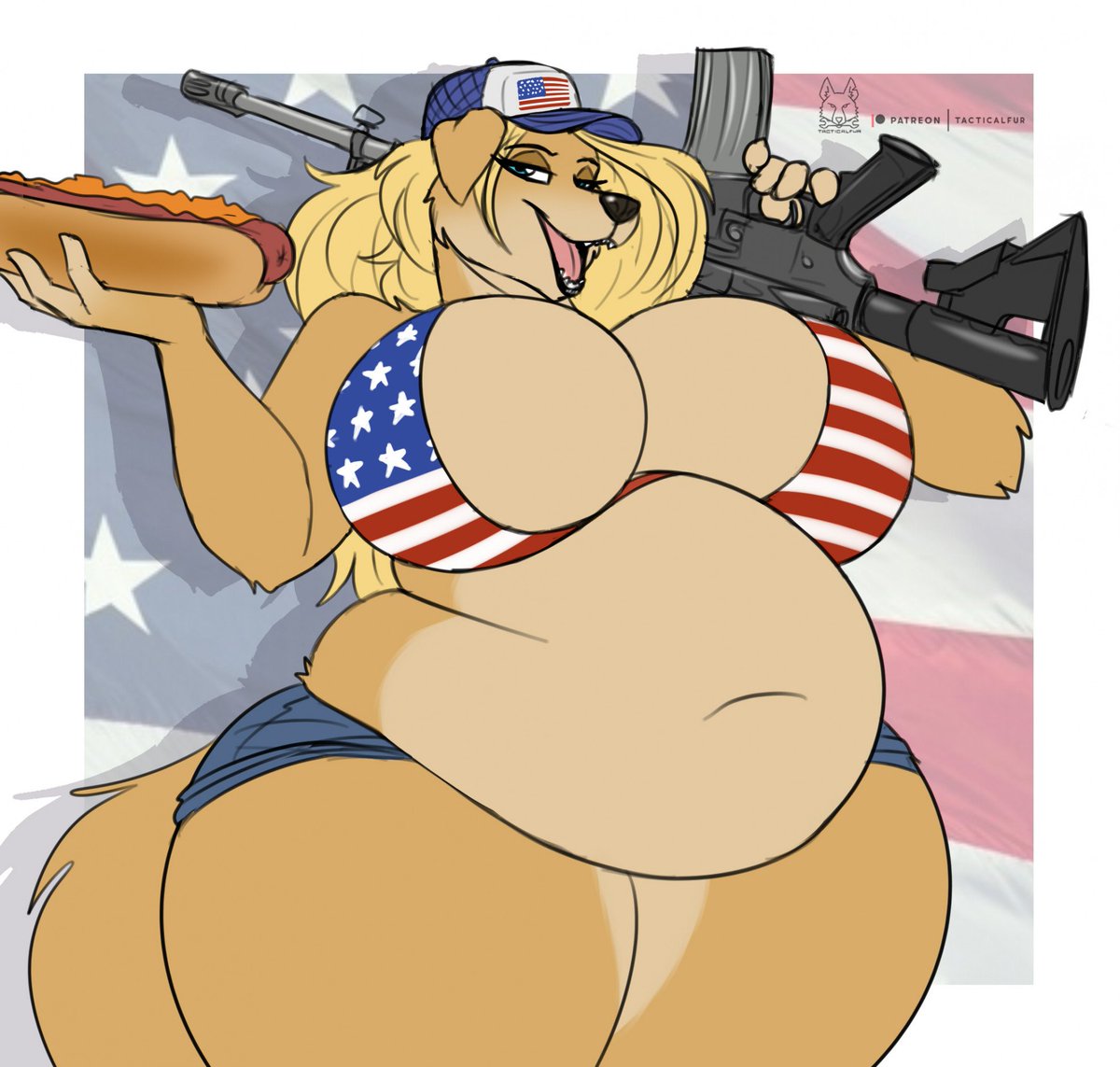 Happy 4th of July to all my North American Friends! Hope you have a great time with your friends and family! 

Sadly I didnt had time to do a pic this year so here, Debbie the American doggo, AGAIN!