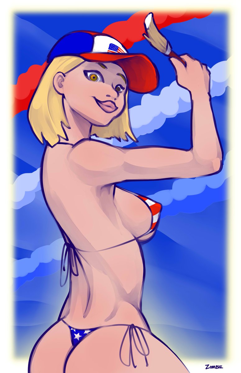 SubscribeHero's tweet image. Happy 4th of July! #comicsgate
@autisticboobs @CGScumLord
Did a bit of my own drawing while you were painting burning warehouses, took some liberties making it more patriotic.