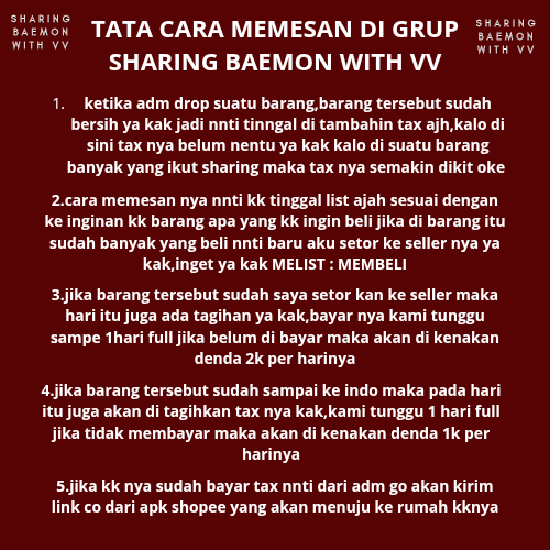 gobyvv's tweet photo. Hallo monstiez bingung mw cari go/gc khusus babymonster dimana?gabung di SHARING BAEMON WITH VV aja yuk,rate nya juga rendah
Rate:117 🇯🇵 12.2 🇰🇷 2305 🇨🇳 2k 🇮🇩
kalian yang baru join go,disini juga nnti kita ajarin ya
https://t.co/of4rgBLWFl
#BABYMONSTER #Gruporder #sharing #ina https://t.co/Qw2R4LZ2Za