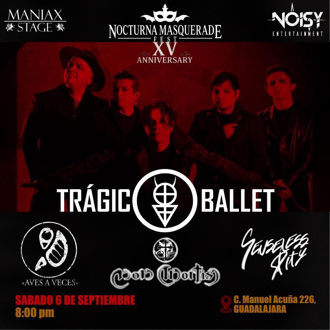 Próximo tocada sábado 06 de septiembre en Maniax Stage celebrando XV años de Nocturna Masquerade Fest

Compartiremos la noche con: <a href="/TragicoBallet/">TRÁGICO BALLET :)</a>, <a href="/NonMortisBand/">NON MORTIS</a> y Senseless Pity.

#AvesAVeces