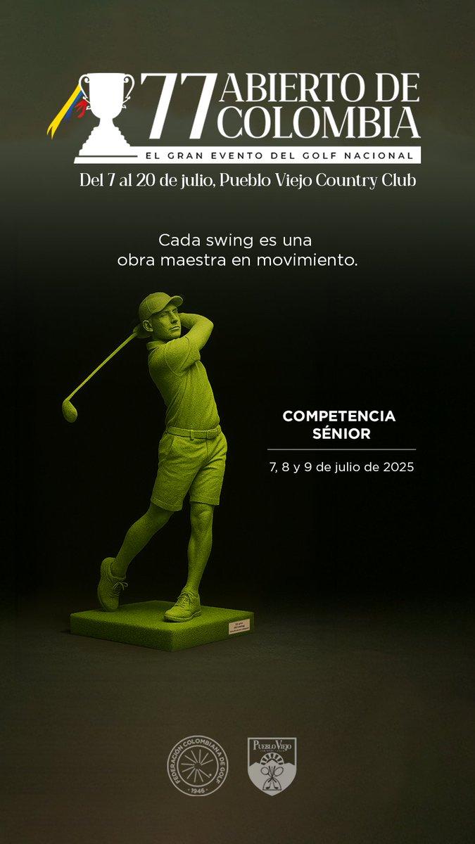 ¡Los artistas están listos! 🖌️
🕰️ Horarios de salidas de la competencia sénior🏌️🏌️‍♀️del 77 Abierto de Colombia🇨🇴⛳️.

📑 shorturl.at/njzkC