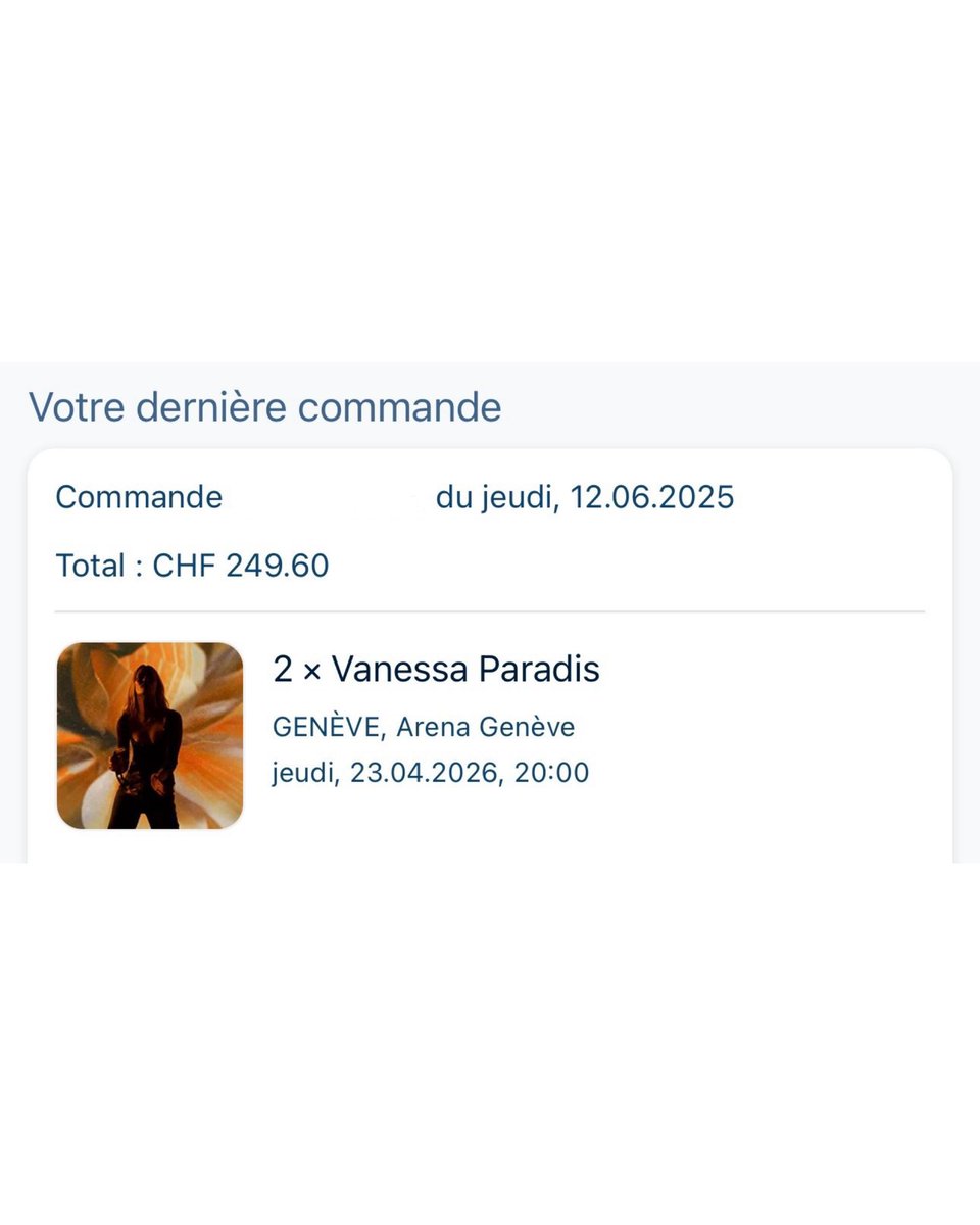 UpdatesLilyRose's tweet image. Something which I forgot to share is that I bought tickets to attend Lily’s mom Vanessa Paradis’s concert in Geneva next year in April!! 🥹 I can’t wait!!! 🥰🙌