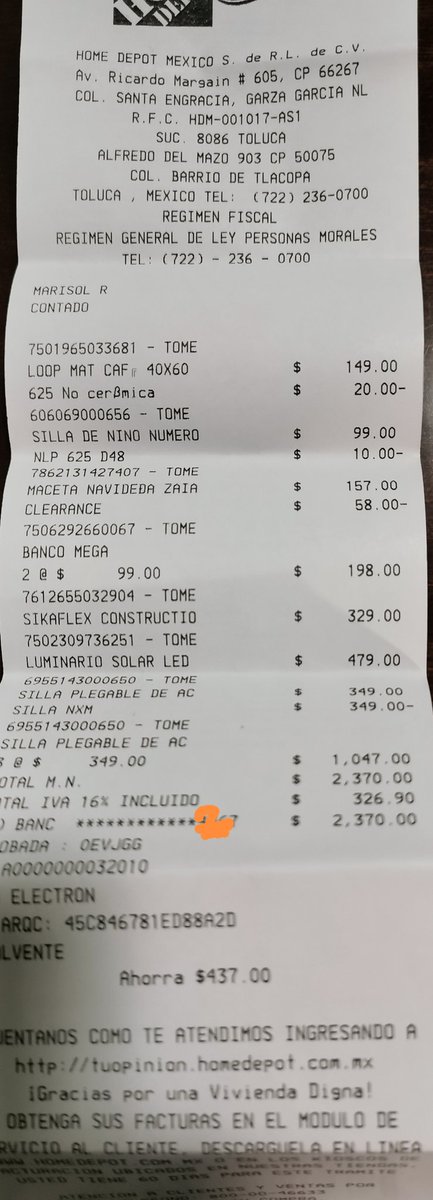 🇲🇽Humberto🇲🇽🇮🇱🇺🇦🇵🇱 (@hromol73) on Twitter photo Pésimo servicio <a href="/TheHomeDepotMx/">TheHomeDepotMx</a>
Hoy en la sucursal Toluca había 2 cajas abiertas y el auto cobro me forme en la caja y al llegar mi turno la cajera pregunta como será su pago? Le dije tarjeta y no me quiso atender me llevo al auto cobro
Digan abiertamente si ya no van a atender😡 Pésimo servicio <a href="/TheHomeDepotMx/">TheHomeDepotMx</a>
Hoy en la sucursal Toluca había 2 cajas abiertas y el auto cobro me forme en la caja y al llegar mi turno la cajera pregunta como será su pago? Le dije tarjeta y no me quiso atender me llevo al auto cobro
Digan abiertamente si ya no van a atender😡