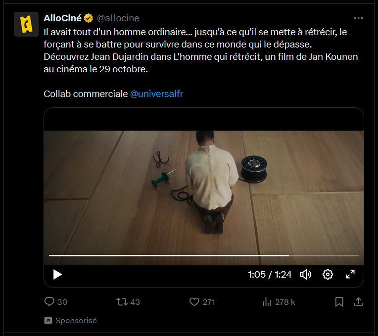 "He had everything from an ordinary life until he shrank. Movie coming out October 29th"

I guess, french cinema W xD

I can't wait for it to be THE thing that awaken some fantasies in a new audience lmao.