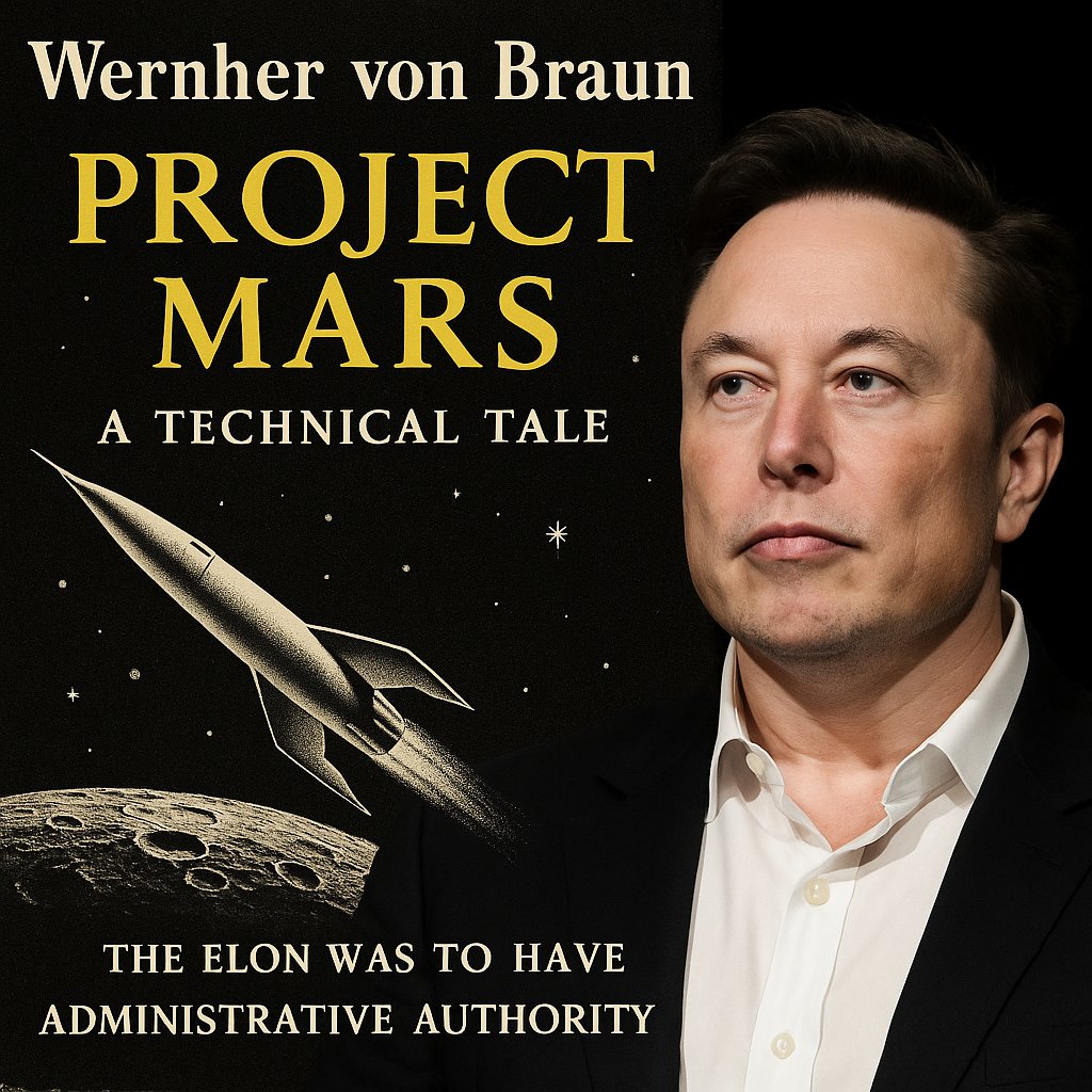 drew_ponder's tweet image. Project Mars to Project Musk: The Nazi-Era Novel That Scripted Our Tech Emperor  
#ProjectMars #Nazi #Elon #WernherVonBraun #NASA #Mars #ErrolMusk
Wernher von Braun wrote the name, Errol Musk chose it, and Elon is now turning the fiction of a Martian ruler into live news...proof…