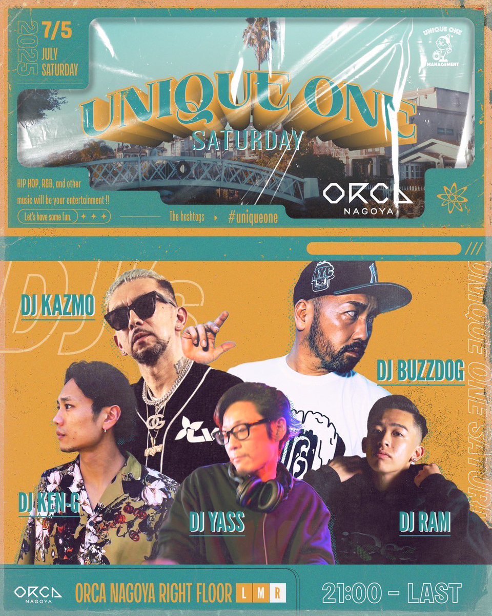 Tonight

UNIQUEONE SATURDAY

at 📍 <a href="/ORCAnagoya/">ORCA NAGOYA</a> 

遊びませう🏊