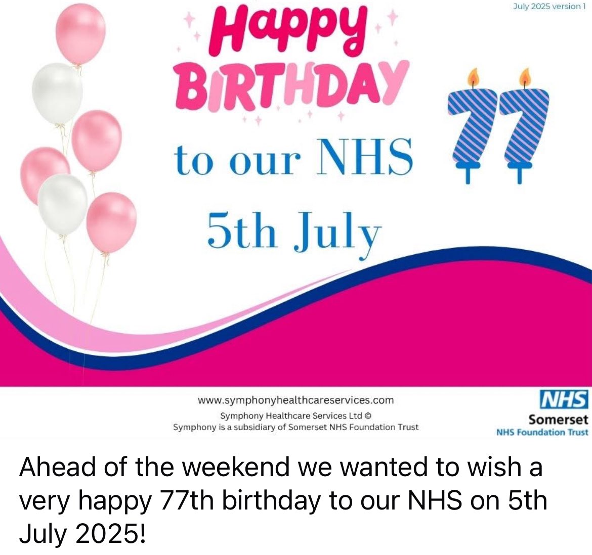 Honoured to share my birthday with the NHS on its 77th! As a proud frontline RN, the best gift we can give staff &amp; patients is real investment: pay justice &amp; full restoration to recruit, retain &amp; ensure #SafeStaffingSavesLives. Nursing deserves respect &amp; to feel valued. #NHS77