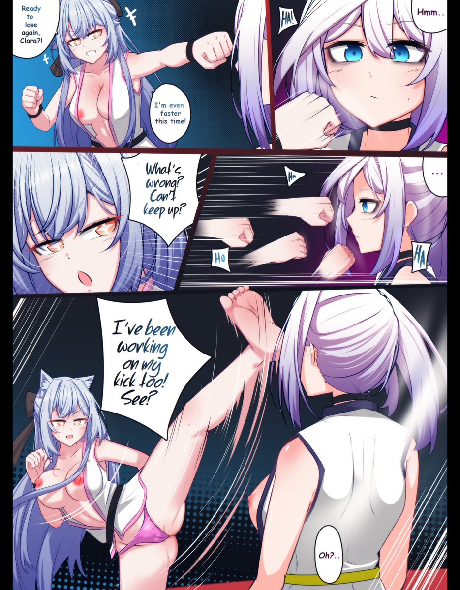 Round 2 of Clara vs Star (from <a href="/starsthias/">Star</a>) in yet another "friendly" sparring session. This time Star seems quite eager to show off her moves she's been practicing...🤔
(Part 1/2)

🎨 Server Art for <a href="/S4dGuy17/">Random dude</a> drawn by <a href="/KurocchiV/">KurocchiDelVanta</a>!