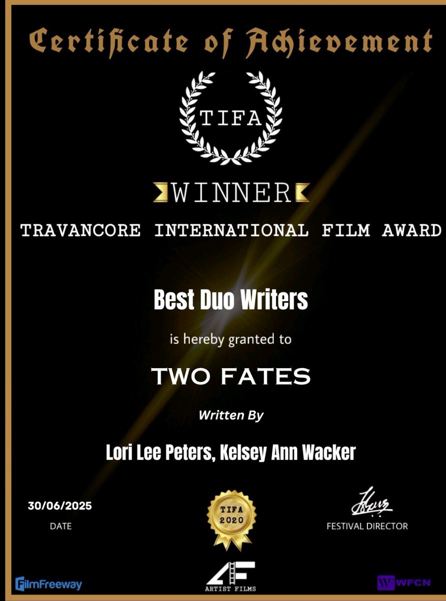 I received these yesterday from TIFA...Thank you TIFA for the honors!!! With gratitude ❤️