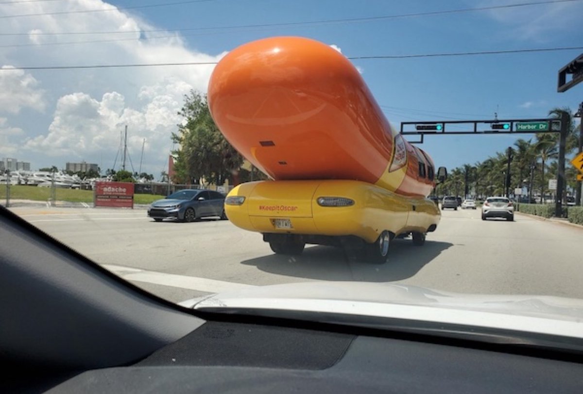 It’s better to rear end the wiener mobile than to be rear ended by the wiener mobile.
