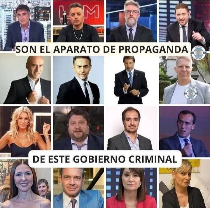 <a href="/JMilei/">Javier Milei</a> Gracias por aclarar, FENÓMENO. 

Acá te dejo una pequeña nómina de los operadores mediáticos al servicio de los "mejores" intereses.