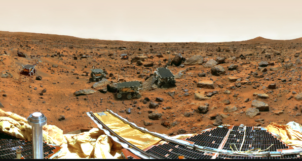 USGS_AstroGeo's tweet image. #OnThisDay in 1997, NASA's Mars Pathfinder mission landed in an ancient flood plain on the Red Planet and started its journey. The Sojourner rover also analyzed components of rock and soil, providing the possibility of investigating water-formed features.
photojournal.jpl.nasa.gov/catalog/PIA091…