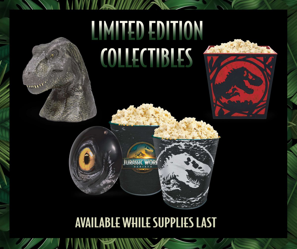 🦕 Bring the dinosaur adventure home with you with these JURASSIC WORLD REBIRTH popcorn tins! 🦖

Available at the concessions stand while supplies last. 🍿

readingcinemas.com