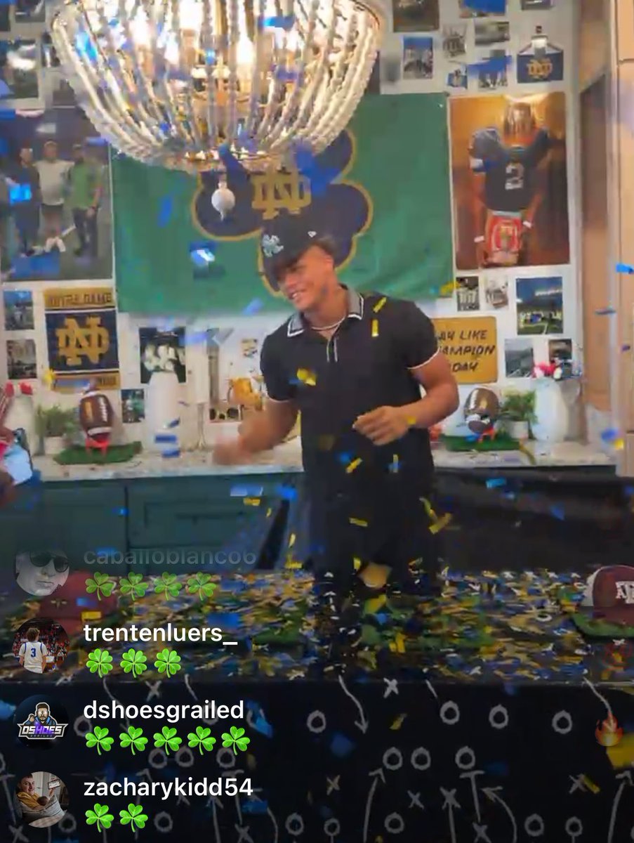 Massive wide receiver commitment for Notre Dame. Kaydon Finley is Irish. (Screenshot per his IG)