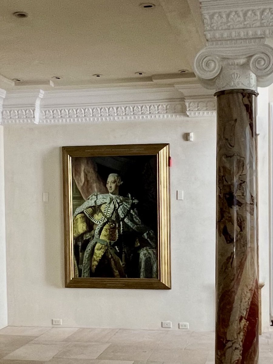 rivatez's tweet image. Happy Independence Day from this 18th century print of Ramsay’s portrait of George III, sent to the American colonies to remind of British authority, which I recently acquired