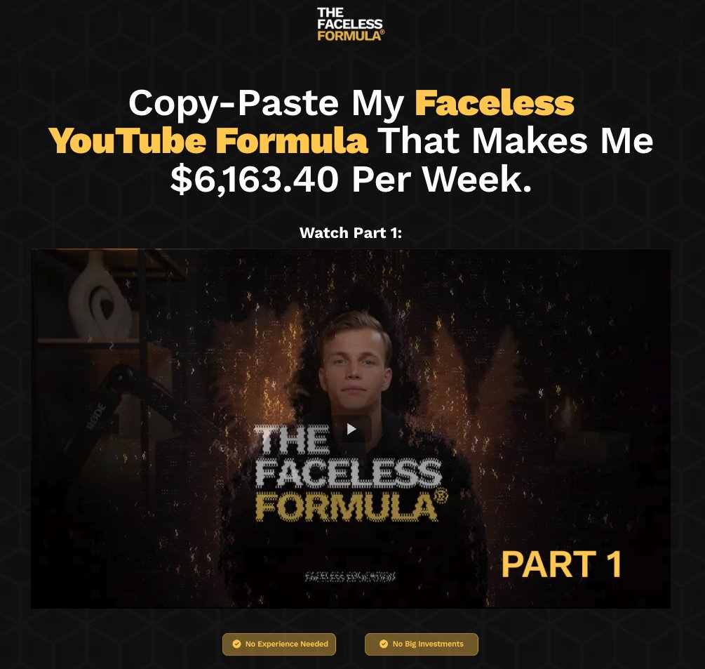 $6,163.40/Week with YouTube. It's not easy. But it's 100% possible.

Most people have a lot of problems building the right systems to build a profitable Faceless YouTube channel.

So I made a COPY-PASTE system you can use and implement today!

RETWEET + Comment 'Faceless' and I
