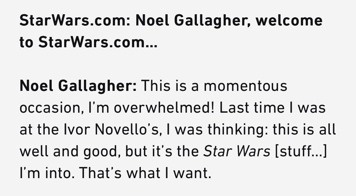 Same, Noel Gallagher.  Same.
