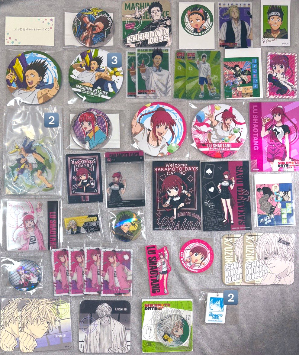 【交換/譲渡】SAKAMOTODAYS サカモトデイズ 

譲▶︎画像

求▶︎定価＋送料（特典類:200円/個）or同異種南雲

・郵送or都内手渡し
・画像内数字は所持数となります

検索からもお気軽にお声がけください！
よろしくお願いいたします🙇‍♀️