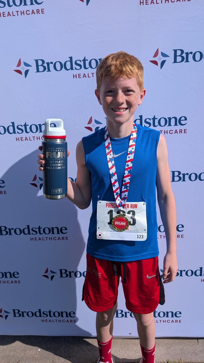 Congrats to Krae Kroon on his 1st Place finish in the 43rd Annual Firecracker Run! Krae is a 2 year member of Summer Running Club.