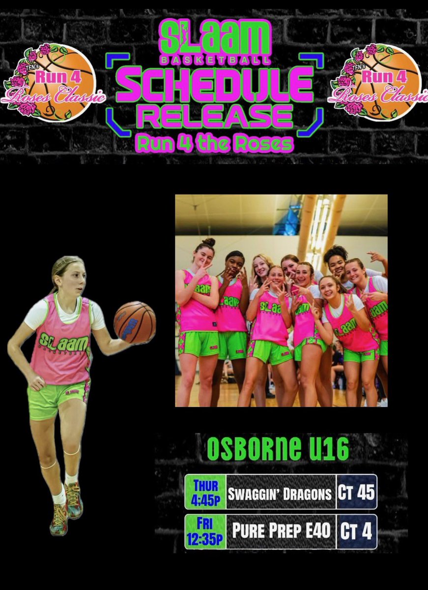 Heres my schedule for the Run for roses tournament!