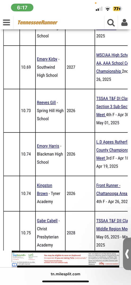 HarrisEmory22's tweet image. Thankful to make the ALL-STATE and ALL-Junior teams in the 100m,4x1, and 4x2.@CoachHolmanFB @Coach_Kriesky @CoachJCrosby @__CoachJ @tnmilesplit @615recruiting @AthleteLevel