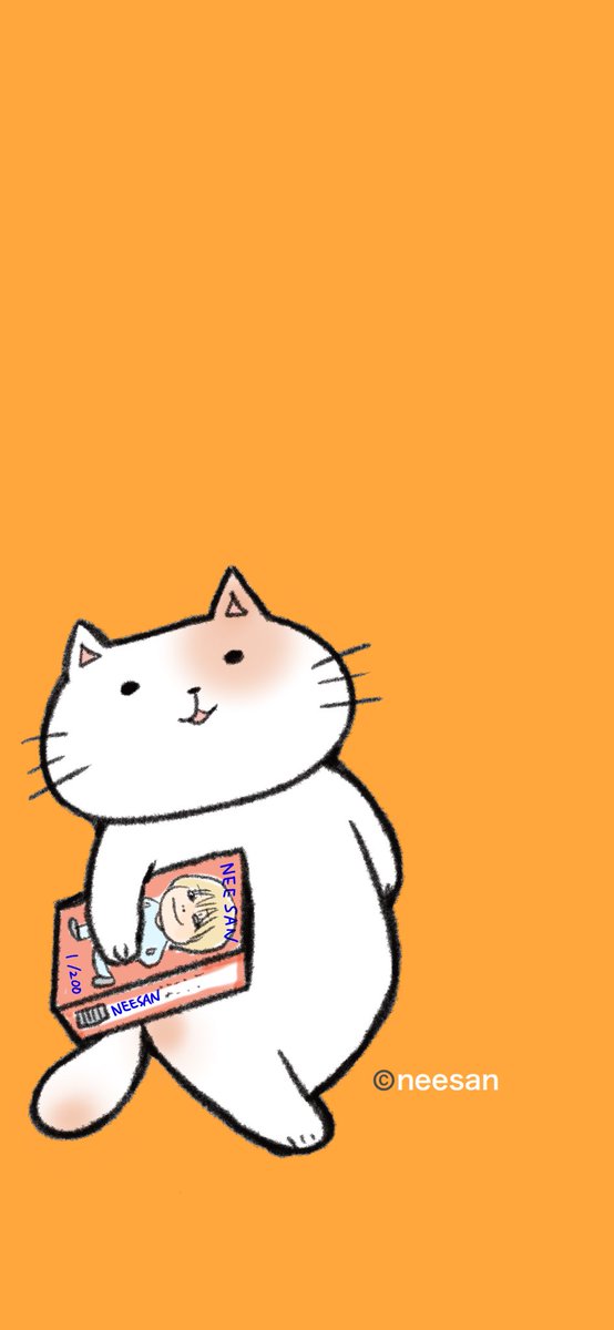 スマホ壁紙作ったのでご自由にお使い下さい笑🐱サイズは基準がiPhone14Proなのでお手数ですが調整お願いいたします🙏本日も頑張ります！