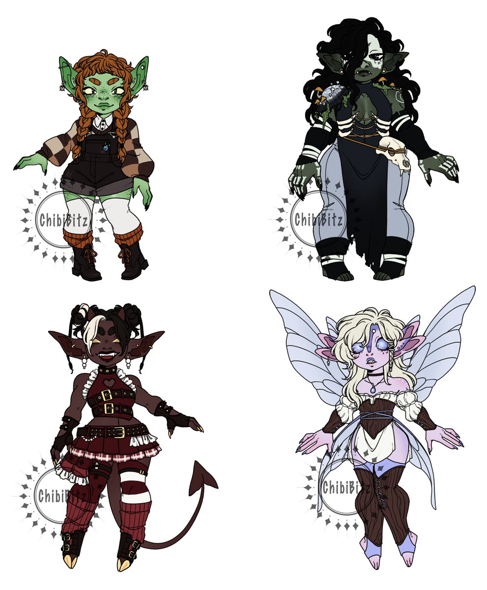 RTs💖     

goblin adopt set $65 each
Please don’t DM, info below