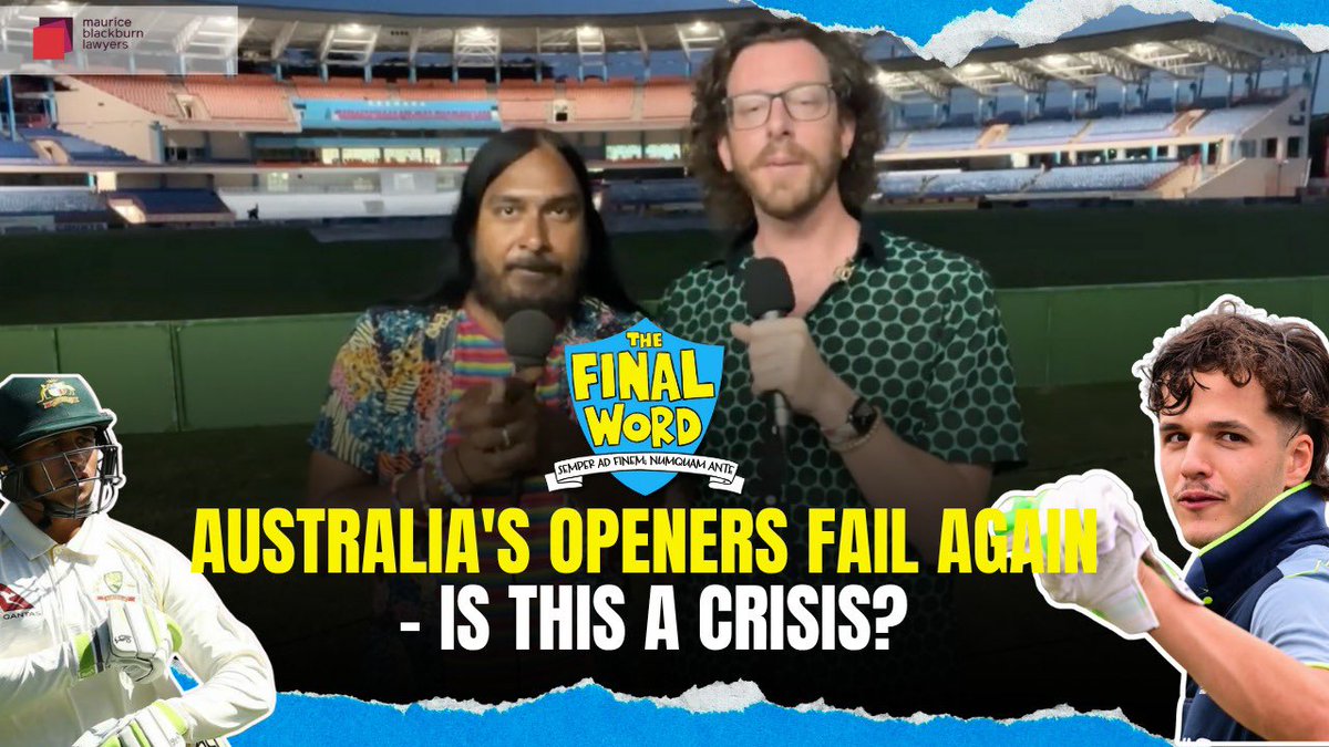 #WIvsAUS | Khawaja &amp; Konstas in focus again after a wild day in Grenada! West Indies mixed dash, grit, and daftness—then Australia’s top order gave us more to talk about. Geoff Lemon joins Bharat Sundaresan.

🎙️Listen in: pod.fo/e/2f570c