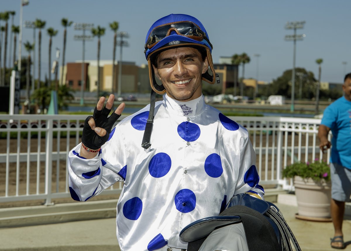 Congratulations to <a href="/JockeyHerrera/">Diego Herrera</a> Riding triple for him on 4th July.