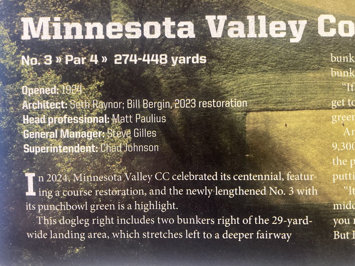 Dan Kelly (@golf_crazed) on Twitter photo <a href="/MNGolfAssn/">Minnesota Golf Association</a> does it again. Here is what it should say: “Architect: William Clark; Bill Bergin, 2023 renovation.” There was no Raynor to restore, because Raynor was never there. It is shameful that <a href="/MNGolfAssn/">Minnesota Golf Association</a> lets MVCC perpetuate its fiction. <a href="/MNGolfAssn/">Minnesota Golf Association</a> does it again. Here is what it should say: “Architect: William Clark; Bill Bergin, 2023 renovation.” There was no Raynor to restore, because Raynor was never there. It is shameful that <a href="/MNGolfAssn/">Minnesota Golf Association</a> lets MVCC perpetuate its fiction.