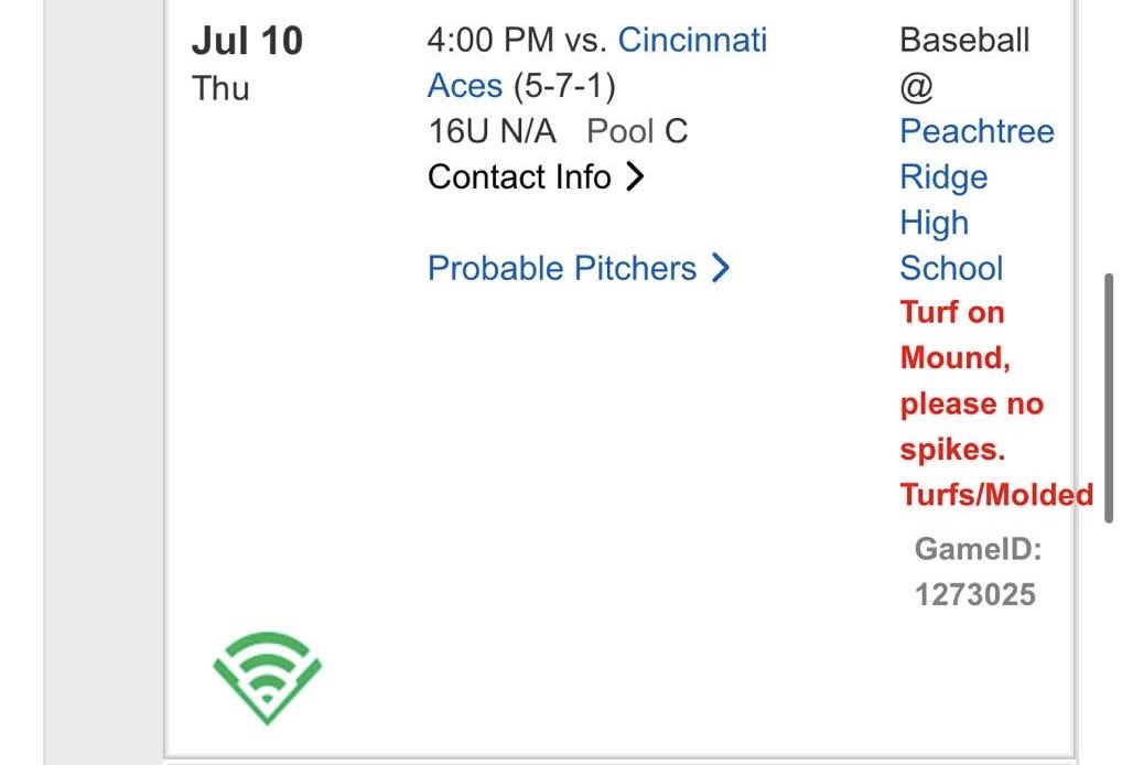 Here is my schedule for the 16u WWBA with <a href="/cltbsblacademy/">CBA BASEBALL ORGANIZATION</a> CBA Scout 2027