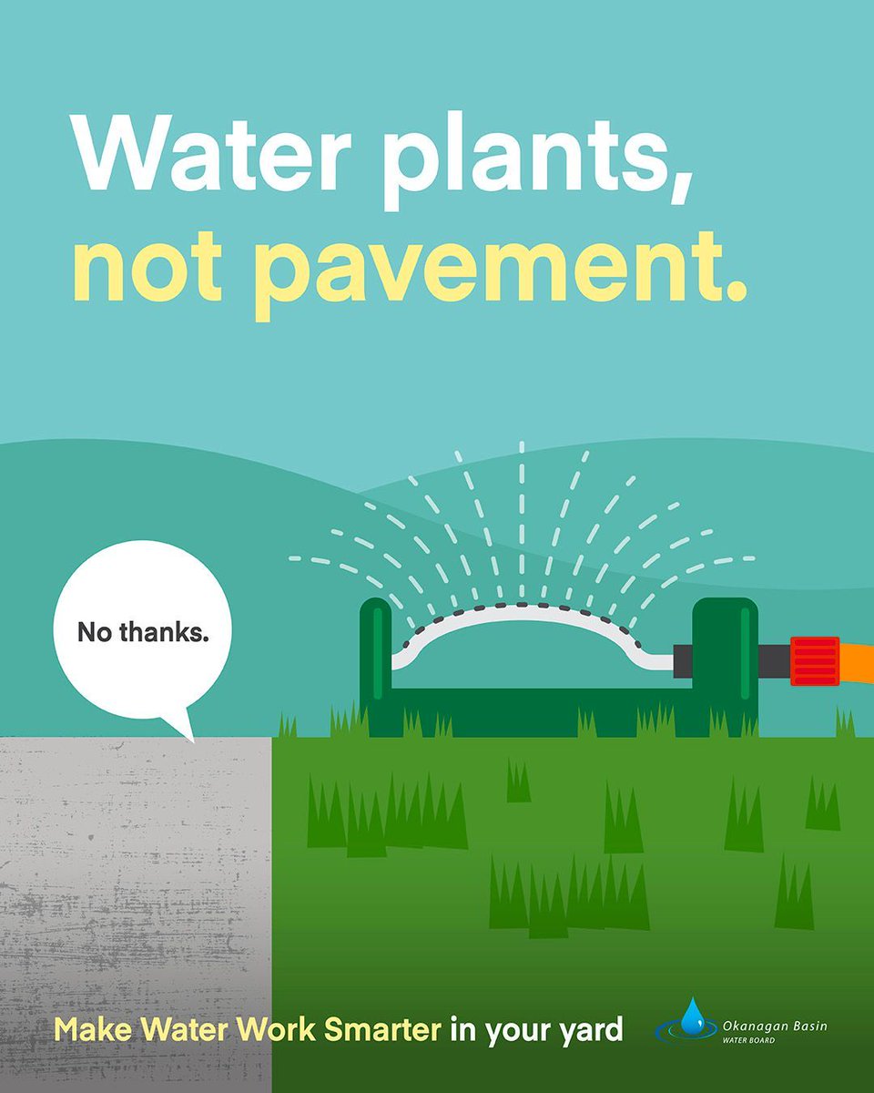 🛑Water plants - not pavement! Your water, effort, and money deserve to be spent on what matters: your beautiful garden. Adjust sprinklers and #MakeWaterWork where it counts! 🌱

🙌Take the pledge &amp; enter to 🎉WIN a $500 #WaterWise yard upgrade, at MakeWaterWork.ca/pledge