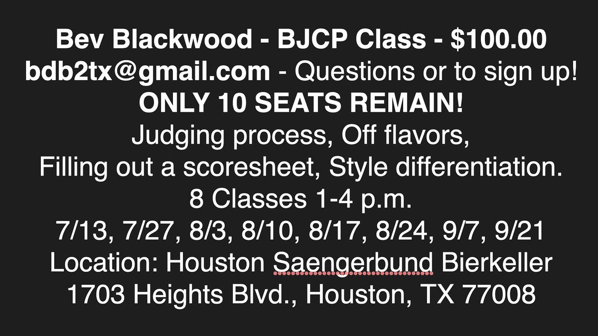 Class is going to happen! Only ten seats remain. Where else does drinking beer count as "course work?" 🍻