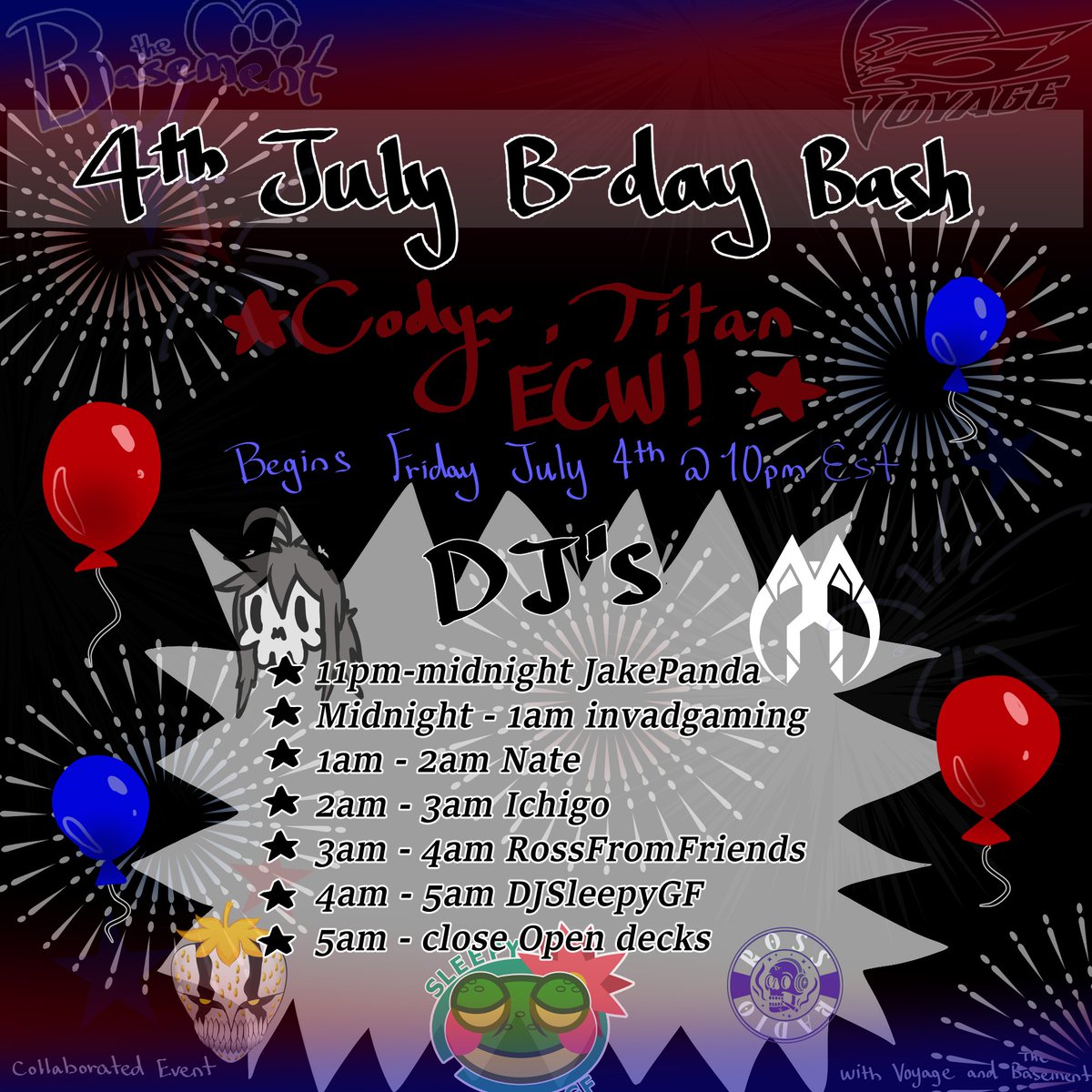 JOIN US TONIGHT FOR THE 4TH OF JULY BIRTHDAY BASH COLLAB EVENT!!!
BASEMENT X VOYAGE
