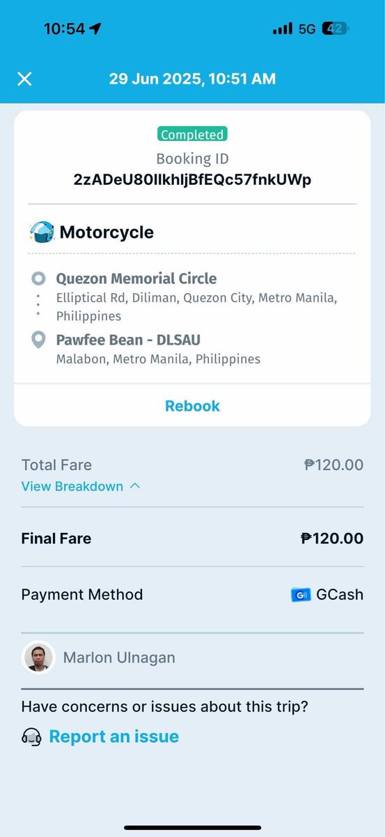 LUDAdida's tweet photo. @angkas my brother booked a grab and the payment was thru gcash. the driver accepted the ride without picking him up. he is reaching on your messenger and email and still no response. bad customer service. https://t.co/zf4pGBNpnr