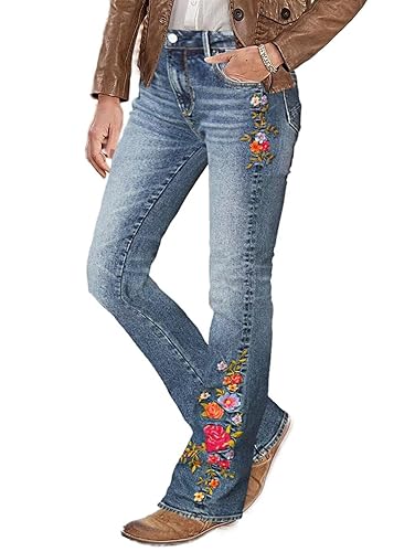I just received Flamingals Women's Floral Embroidery Mid Waist High Stretch Bootcut Jeans with Pockets - Medium - Sky Mid Blue from sakutian via Throne. Thank you! throne.com/prismsplay #Wishlist #Throne