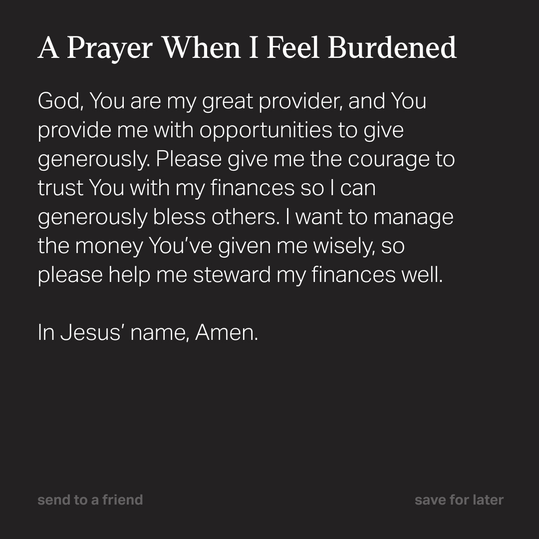 How is God taking care of you today? 

Read Philippians 4:6-7 in the Bible App.