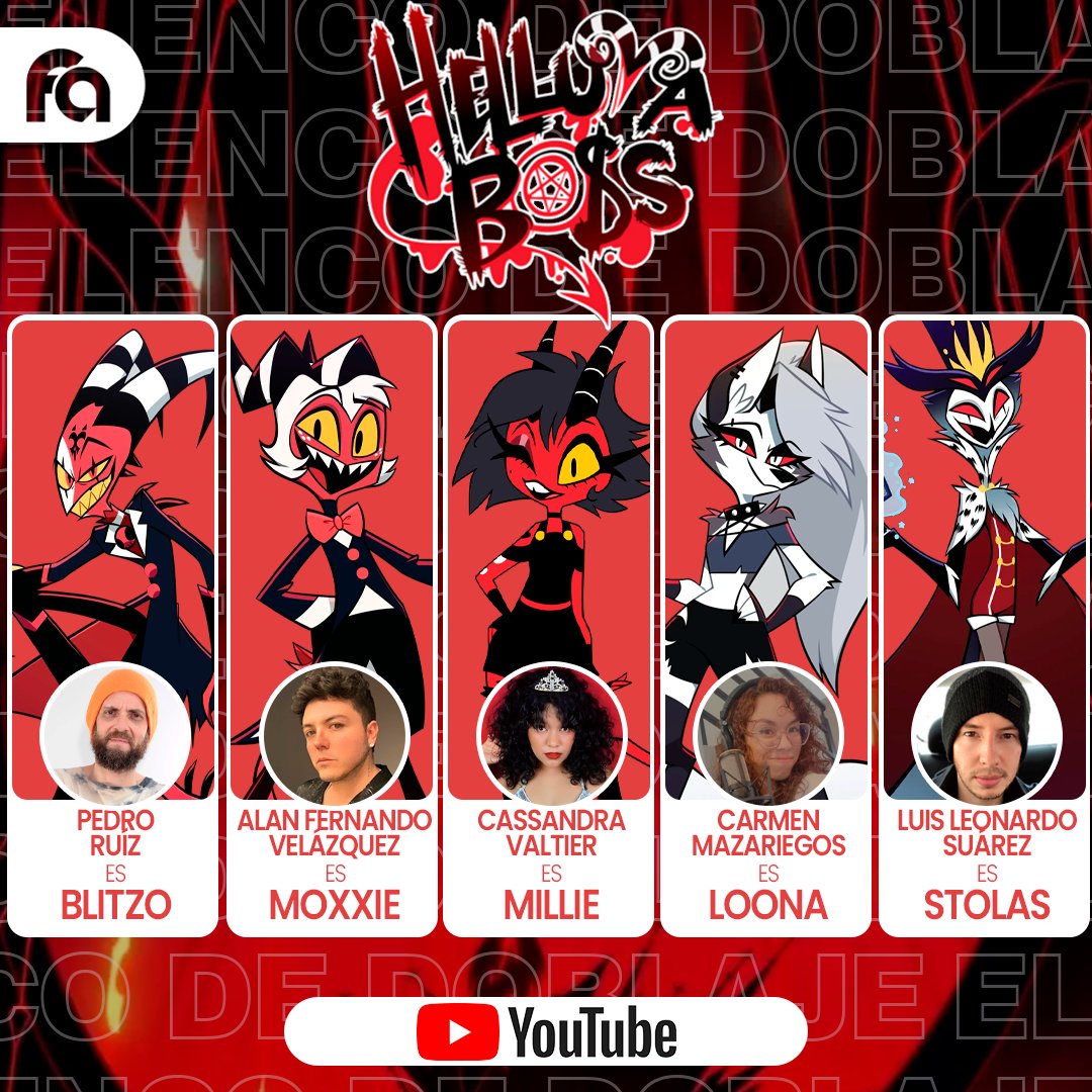 funianime's tweet photo. ¡🔥✨Helluva Boss regresa con todo!✨🔥
Muy pronto se estrena la 2da temporada con doblaje latino y este tremendo elenco:

😈 Pedro Ruiz es Blitzo
🎯 Alan Fernando Velázquez @AlanFernandoV es Moxxie
💥 Cassandra Valtier @KeiityGonzalez es Millie
🐺 Carmen Mazariego @Karucovers_gt es Loona
👑 Luis Leonardo Suárez es Stolas

🎬 En el infierno, una agencia de asesinatos a sueldo se encarga de los trabajos más retorcidos… con mucho caos, comedia y un toque de drama celestial.

🩸🔊 Disponible en YouTube desde el 25 de julio con un episodio semanal.